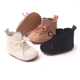 First Walkers Baby Shoes Breathable Infant Knitted Crib Soft Rubber Sole Kids Floor Sneakers Toddler Girls Boys Sock Boots Drop Delive Otccn