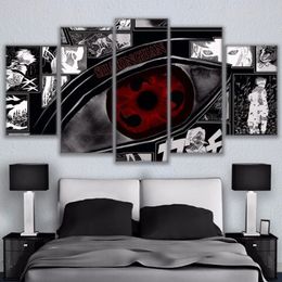 Modular Wall Art Pictures Canvas HD Printed Anime Painting unframed 5 Pieces Naruto Sharingan Poster Modern Home Decor Room247D