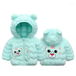 Down Coat Toddler Jackets Autumn Winter Boy Girl Warm Baby Outerwear Teiger Cartoon Printing Kids Hooded Coats Unisex