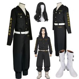 Anime Tokyo Revengers Keisuke Baji Cosplay Costume Uniform Top Pants Belt Shoes First Division Captain For Halloween 240229