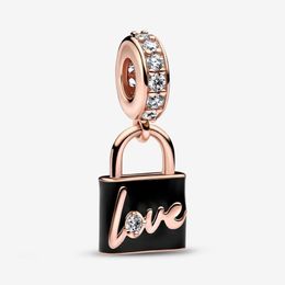 Charms 925 Sterling Silver Love Padlock Dangle Charms Fit Original European Charm Bracelet Fashion Women Wedding Engagement Jewelr2615