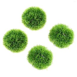 Decorative Flowers 4 Pcs Plastic Simulated Grass Ball Hanging Wedding Decorations Layout Props Mall Party Pendants Abs