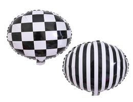 18 inch Black and White Checkered Striped Aluminum Balloon Wedding Decoration Birthday Bar KTV Layout Foil Balloons Whole9105591