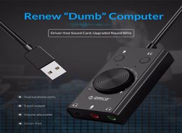 External USB Sound Card for Computer Game PS4 Stereo Mic Speaker Headset Audio Jack 35mm Cable Adapter Mute Switch Volume Adjustm3900625