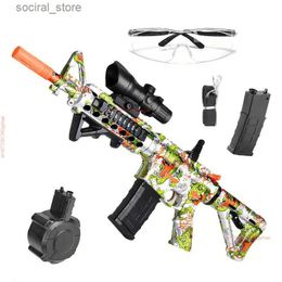 Gun Toys Crystal Bomb AKM Automatic M416 Electric Burst M Childrens Chicken Toy QBZ Assault Rifle Water Bomb Toy Gun L240311