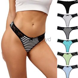 Panties Women's 6pack sexy lace cotton women thongs low rise hollow out female Lingerie cute bow girl briefs G string underwear S-XXL panties 220426 ldd240311