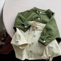 Jackets Children Coat 2024 Spring And Autumn Male Female Baby Korean Version Loose Fashion Outside Wearing Clothes