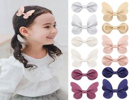 Baby Girl Faux Leather Butterfly Bowknot Barrettes Kids Hair Clips Princess Girls Hair Bows Barrette Girls Children Accessories9740096