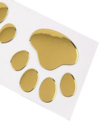 Cool Design Paw Car Sticker 3D Animal Dog Cat Bear Foot Prints Footprint 3M Decal Car Stickers Silver Gold4749748