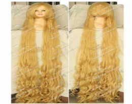Blonde Tangled Rapunzel 100CM 150CM 200CM Long Wavy Curly Cosplay Party Wig Hair9966611