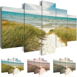 No FrameModern Scenic Beach Grassland Canvas Print Modern Art Painting Fashion Design for Home Decoration Choose Color & Si225u