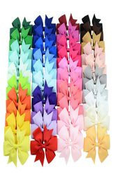 40 Colors 3 Inch Cute Ribbed Ribbon Hair Bows with Clip Baby Girl Boutique Accessories Party Gifts4480617