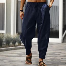 Men's Pants Comfortable Men Sweatpants Elastic Waist Exercise Trousers Trendy Pure Color Women Garment