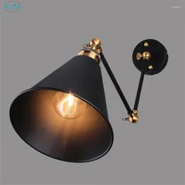 Wall Lamp Retro Industrial Loft Iron Art Light Creative Simple Long Arm Adjustable Handle For Aisle Restaurant Bar Lighting