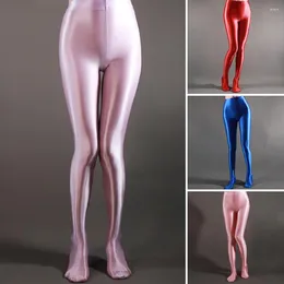 Women's Leggings Chic Performance Base Pants Tights Sports Shiny Dance Art Show Stage