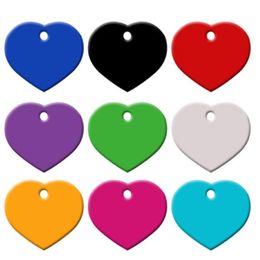 Whole 100Pcs Heart Love Personalized Dog Cat Pet ID Tags Customized Engraving Name Phone No For Dog Pet ID Tag Accessories308v