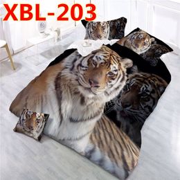 Bedding Sets 3D Leopard Printed Tiger Flowers Queen Size 4Pcs Bedclothes Pillowcases Bed Sheet Duvet Cover Set200g