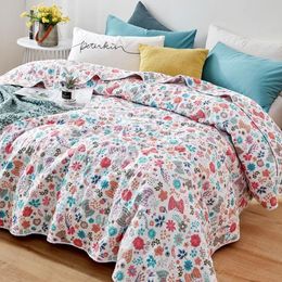 Comforters & Sets Floral Printed Cotton Quilted Bedspread Patchwork Coverlet Summer Quilt Blanket Bed Cover Winter Sheet 150 200cm2676