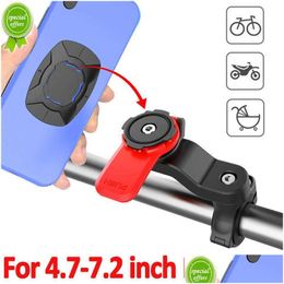 Car Holder Bike Phone Holder Shock-Resistant Motorcycle Mtb Bicycle Scooter Handlebar Security Quick Lock Support Telephone Drop Deliv Dh6Uf