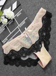 1PC Soft Breathable Sexy Women Panty LowRise Knickers Hollow Briefs Ultra Thin Underwear Lace Panties Lady Summer Gstring6031072