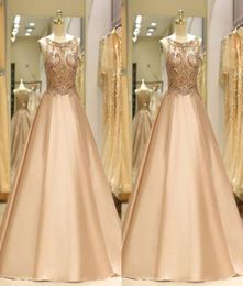 Bling Bling Beading Crystal Cocktail Party Dresses Aline Satin Boat Neckline Prom Dress Long Pageant Dress Women Evening Gowns El2544854