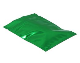 green shinny flat zip lock top pouch packing bag gift and grocery package mylar bags glossy food grade packing pouches for snacks 3912987