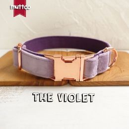 MUTTCO personalized pet dog tag collar THE VIOLET self-design adjustable puppy cat nameplate ID Collars 5 sizes UDC082M276W