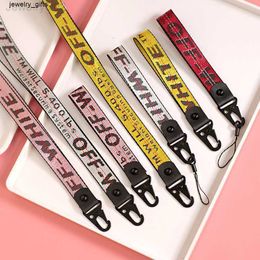Personalized creative embroidery off letter tide brand wristband hand rope key chain pendant DIY mobile phone case neck universalXD97