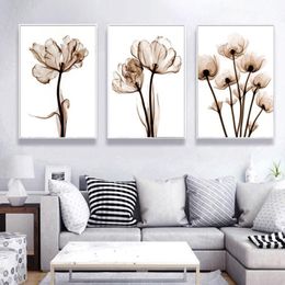 Paintings Nordic Style Modern Transparent Flower A4 Canvas Painting Art Print Poster Picture Home Wall Decoration Simple Decor298y