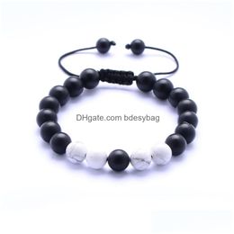 Charm Bracelets 8Mm Natural Stone Handmade Rope Beaded For Women Men Lover Party Club Fashion Jewellery Drop Delivery Dhgnf