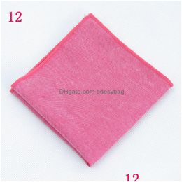 Handkerchiefs 22X22Cm Square Solid Colour Cloth Pocket For Men Women Business Office Suit Decor Fashion Accessories Drop Delivery Dhcxe