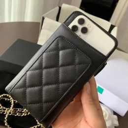 Luxury Leather Phone Bag Universal Designer Card Wallet Purse Cellphone PouchCellphone Pouch for iPhone 15 14 13 Case 240306