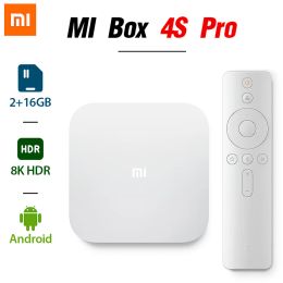 Receivers XIAOMI MI TV Box 4S Pro 1.9GHz Amlogic Quadcore 5G WiFi bluetooth Android 8K HDR Smart Streaming Media Player Chinese version