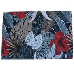 Pillow Palm Leaves Summer Placemats Tropical Jungle Leaf Table Mats Placemat Non-Slip Heat Resistant Place Mat For Kitchen Dining Decor