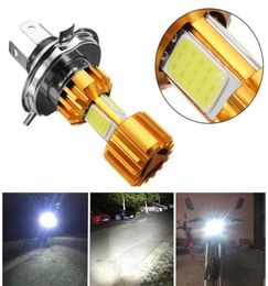 1Piece Three Sides Motorcycle Headlight Beam H4 HS1 H6 P15D White Light Bulb 6000K LED 18W HiLo COB chip 2000LM DC 12V4055982