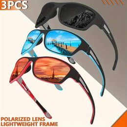 3pcs Polarized Sports Sunglasses For Men With Retro Design Perfect Outdoor ActivitiesRoad Bicycling Cycling MTB Riding 240226