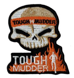 Latest Design TOUGH MUDDER Skull Embroidered Patch Badge Iron On Jacket Applique Embroidery Patch Supplier8899004