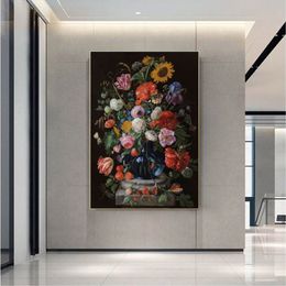 Modern Large Size Red Rose Poster Wall Art Canvas Painting Beautiful Flower Picture HD Printing For Living Room Bedroom Decor316z