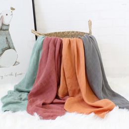 Blankets 60x60cm Muslin Squares Bamboo Baby Blanket Bibs Born Solid Bandana HandKerchief Infant Swaddle Wrap Burp Cloth Towel Scarf