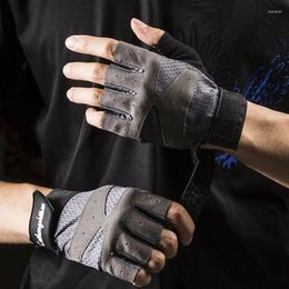 Cycling Gloves Summer Men Women Half Finger Outdoor Sport Bike Non Slip Glove Letter Gym Fitness Anti Breathable Mesh Mitten D28