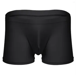 Underpants Men Comfortable Ice Silk Soft Boxer Briefs Shorts Lingerie Underwear Beachwear Convex Sleepwear