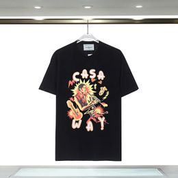 casablanc Mens T-Shirts sets 24ss Designer shirts print mens casual shirt womens loose silk casablacnca shirt short sleeves luxury t-shirt high quality tees SWD4