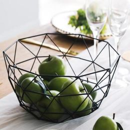Nordic fruit plate creative modern minimalist living room coffee table home fruit basket wrought iron fruit bowl snack storage bas247G