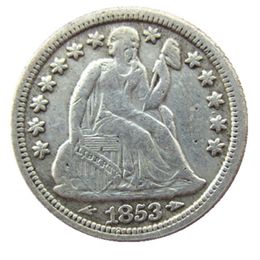 US 1853 P S Liberty Seated Dime Silver Plated Copy Coin Craft Promotion Factory nice home Accessories Silver Coins186g