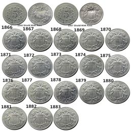 US A Set OF 1866 -1883 20PCS Five Cents Nickel Copy Coins Medel Craft Promotion Cheap Factory nice home Accessories263C