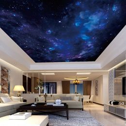 Fantasy night sky ceiling mural Ceiling Wallpaper Murals Living Room Bedroom Ceiling Mural Decor241S