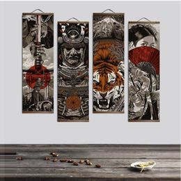 Japanese Ukiyoe for HD canvas poster wall pictures for living room decoration painting wall art with solid wood hanging scroll LJ22755