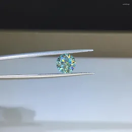 Loose Diamonds 1 Ct VVS1 Blue Moissanite Round Excellent Cut Pass Diamond Test D Colour Sapphire Stone For Engagement Wedding Rings Making