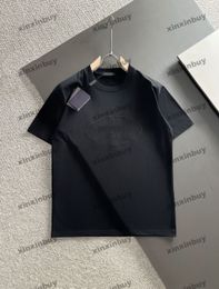 xinxinbuy Men designer Tee t shirt 2024 Milan letter embroidery short sleeve cotton women gray black white green red S-2XL
