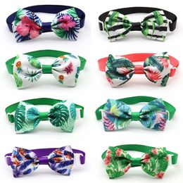Dog Apparel 30 50 Pcs Pet Accessories Bowtie Tropical Plant Flower Summer Bow Tie Adjustable Size Necktie225M